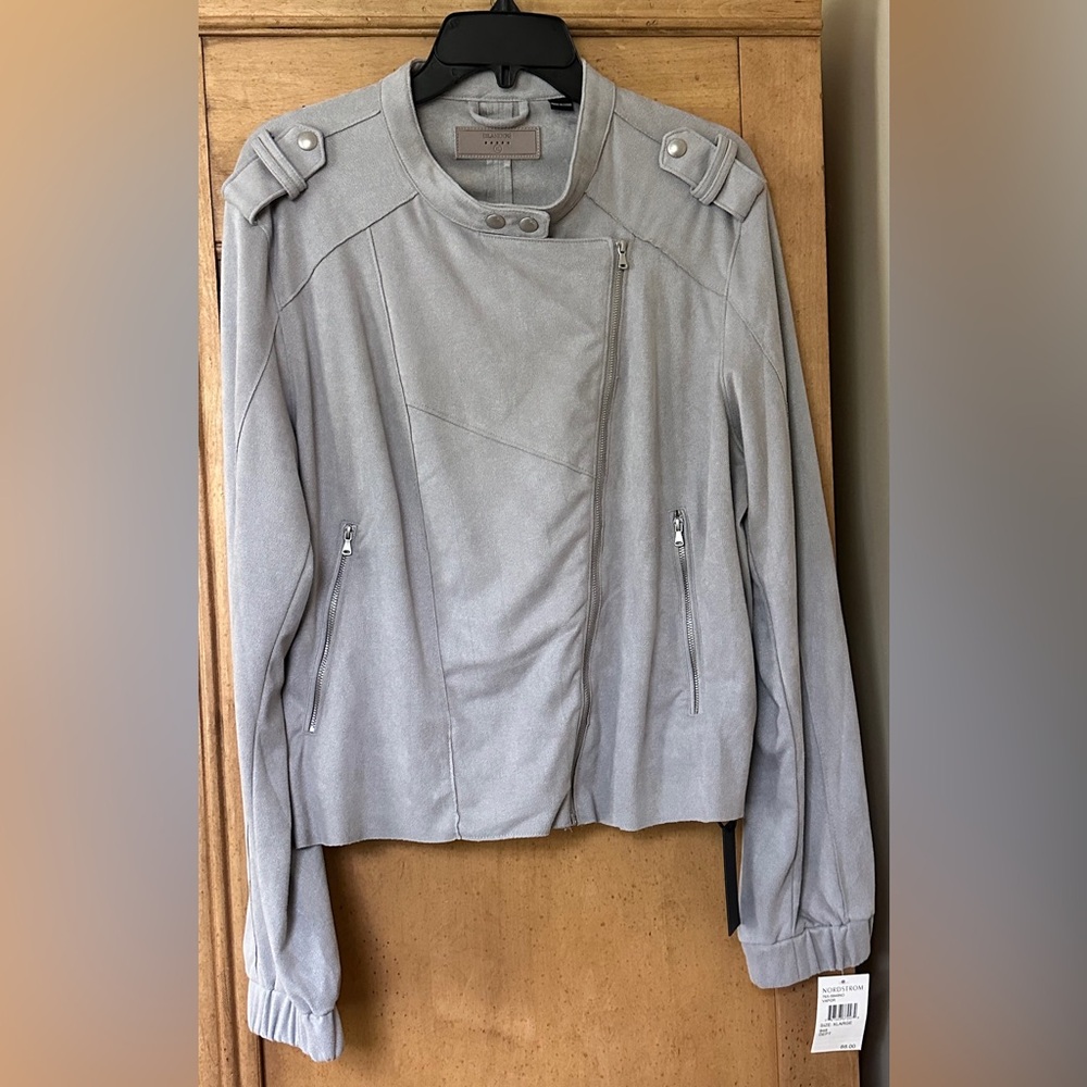 Blank NYC Suede Moto Jacket Vapor NWT XL